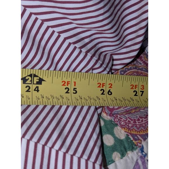 Charter Club Burgundy Stripe Tailored Fit Cotton Blend Button Up Shirt  Sz 20W - Picture 6 of 8